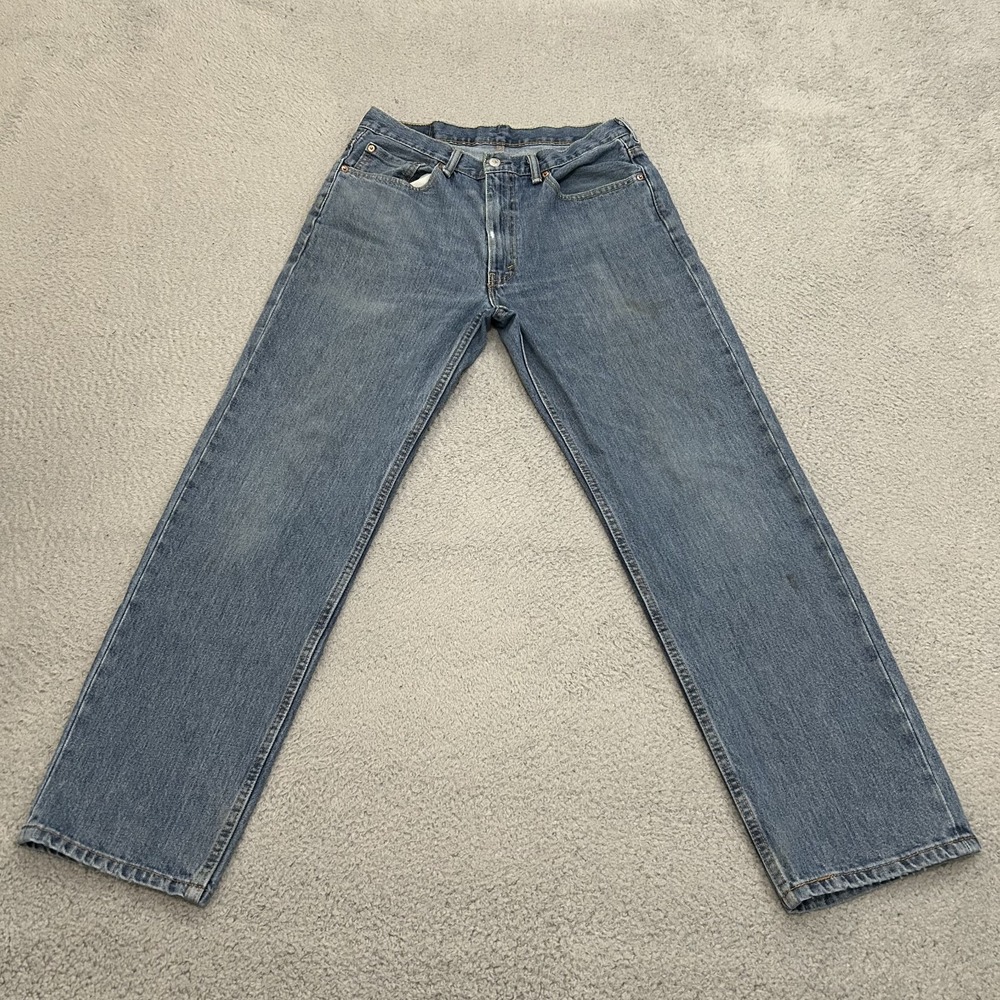 Levis Jeans Mens 34x32 Blue Denim 550 Relaxed Fit Light Wash American Work Wear